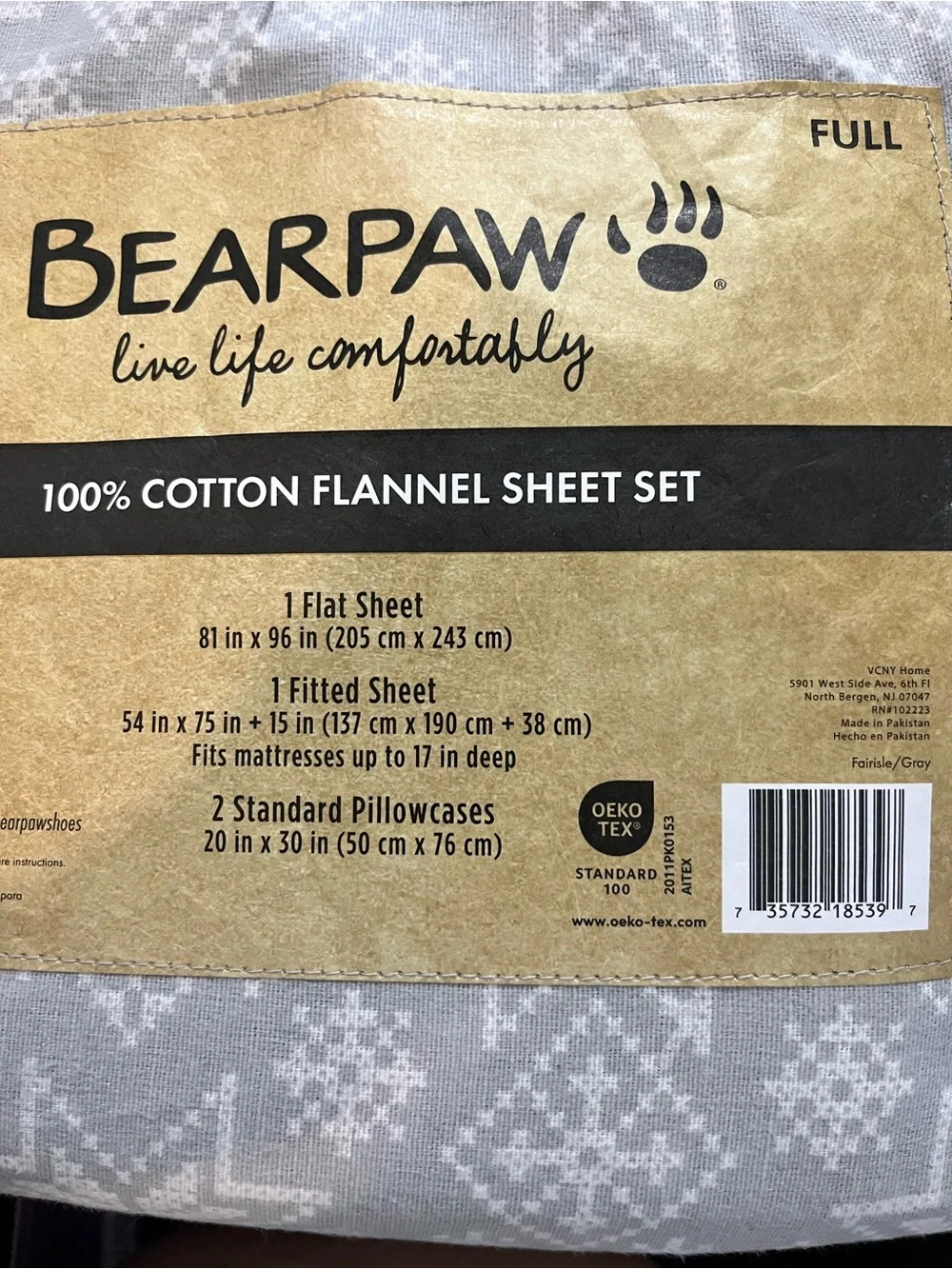 Bearpaw 4-Piece Full Size Bed Sheet Set - Fitted & Flat Sheets & Matching Pillow